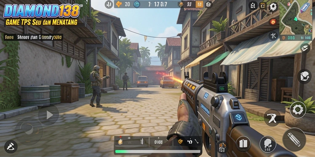 Screenshot utama menunjukkan aksi mendebarkan dalam DIAMOND138 dengan gameplay TPS.