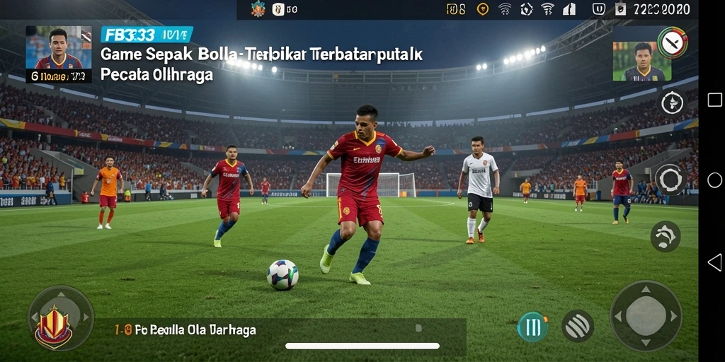 Gameplay FB333 menampilkan aksi sepak bola yang dinamis dan seru.