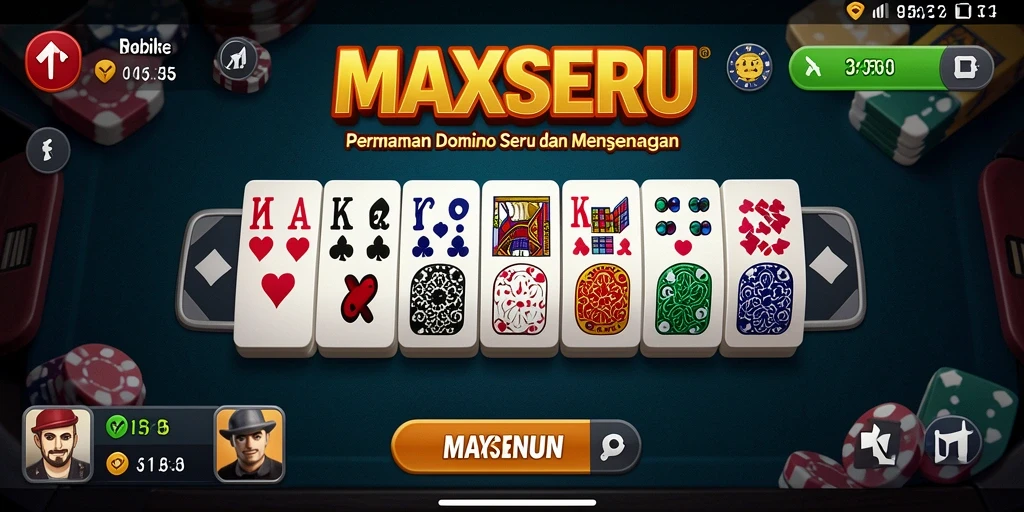 Gameplay MAXSERU yang seru dengan domino yang penuh strategi.
