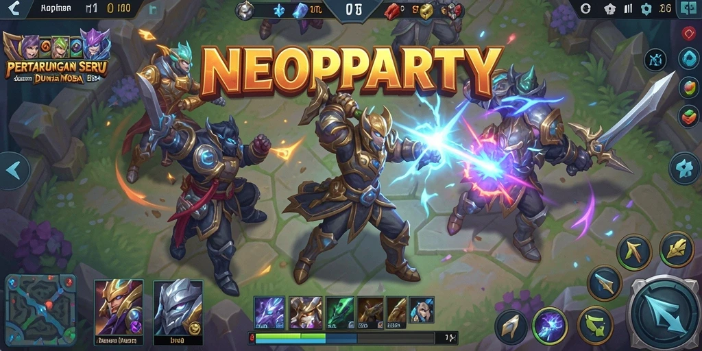 Tampilan gameplay seru NEOPARTY yang memukau.