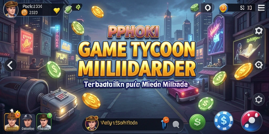 Tampilan gameplay seru PPHOKI dengan elemen manajemen bisnis.