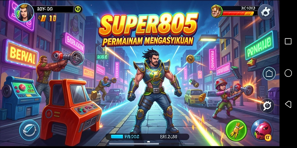 Screenshot dari gameplay SUPER805 menampilkan aksi seru dalam permainan arcade.